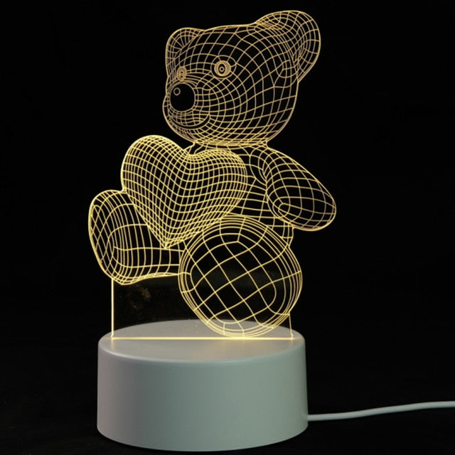 EnchantLight 3D LED Lamps - CozyWhims Bear