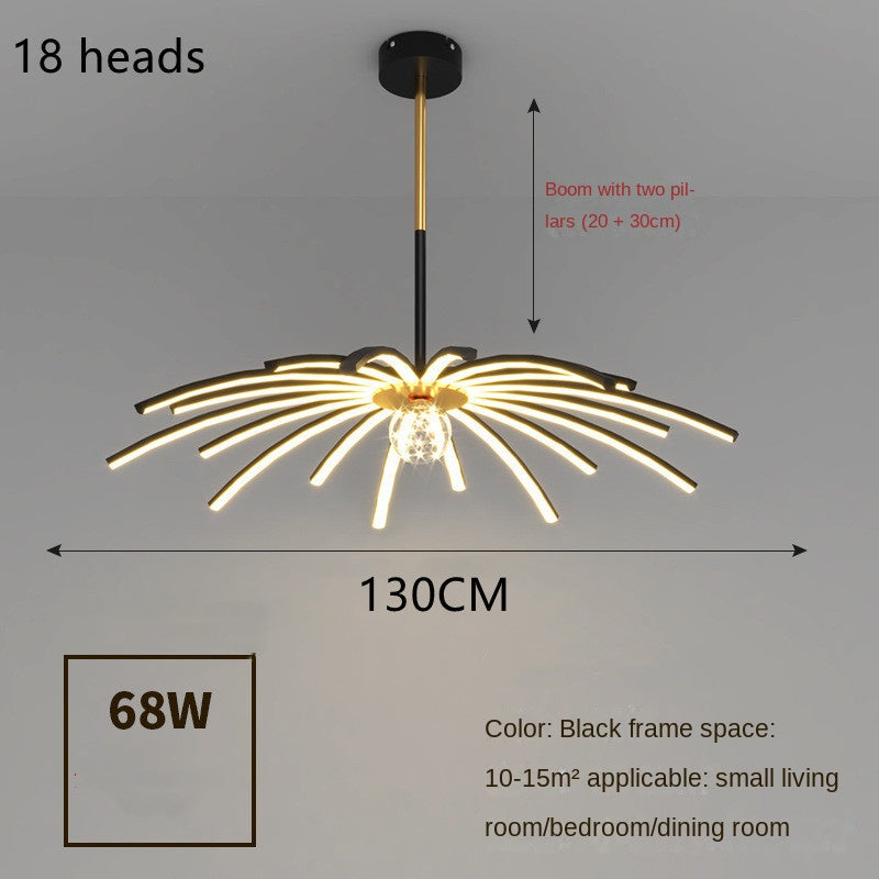 IronCraft Remote-Controlled LED Chandelier - CozyWhims Black-B-18heads-Tricolor-dimming