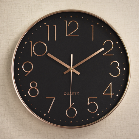 Silent Serenity Wall Clock - CozyWhims Rose-Gold-Black-2