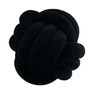 Knotted Ball Throw Pillow - CozyWhims Black-27X27cm