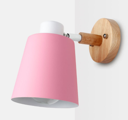 NordicGrove Wooden Wall Lamp - CozyWhims Pink-EU