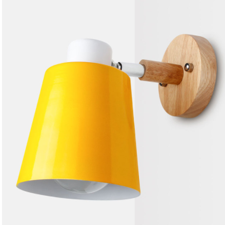 NordicGrove Wooden Wall Lamp - CozyWhims Yellow-EU