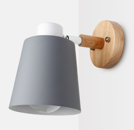 NordicGrove Wooden Wall Lamp - CozyWhims Grey-EU