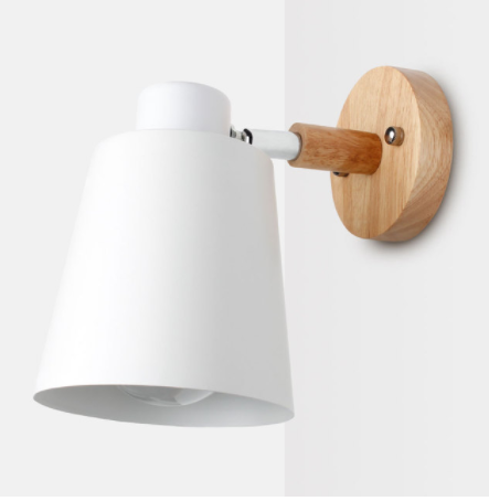 NordicGrove Wooden Wall Lamp - CozyWhims White-EU