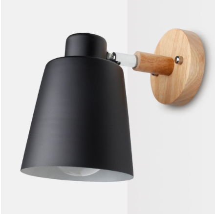 NordicGrove Wooden Wall Lamp - CozyWhims Black-EU