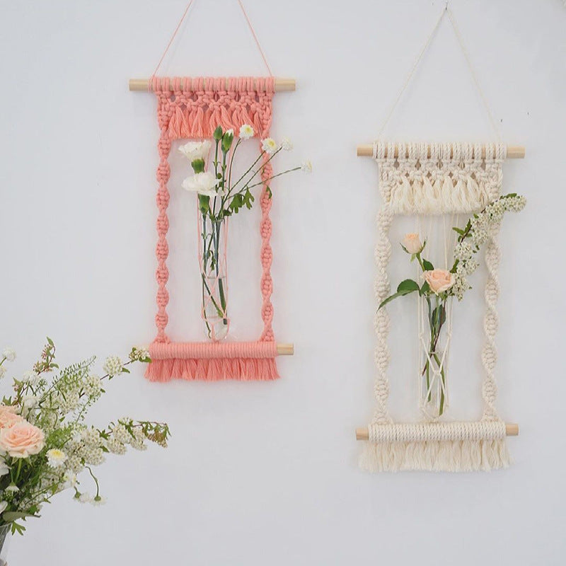 Woven Tapestry, Cotton Rope, Wall Hanging And Dried Flower Decoration - CozyWhims 