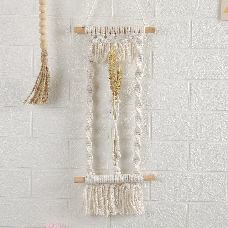 Woven Tapestry, Cotton Rope, Wall Hanging And Dried Flower Decoration - CozyWhims 