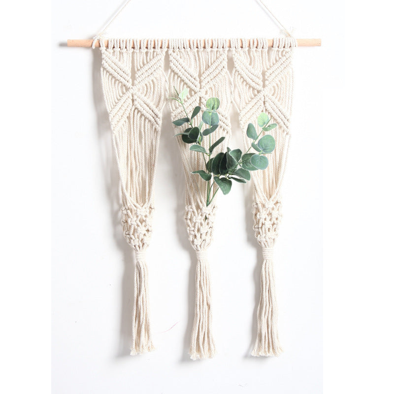 Woven Tapestry Bohemian Dried Flower Pot Rack - CozyWhims 