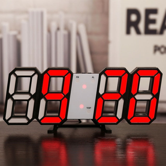 LED Digital Wall Clock - CozyWhims Dark-Red-light