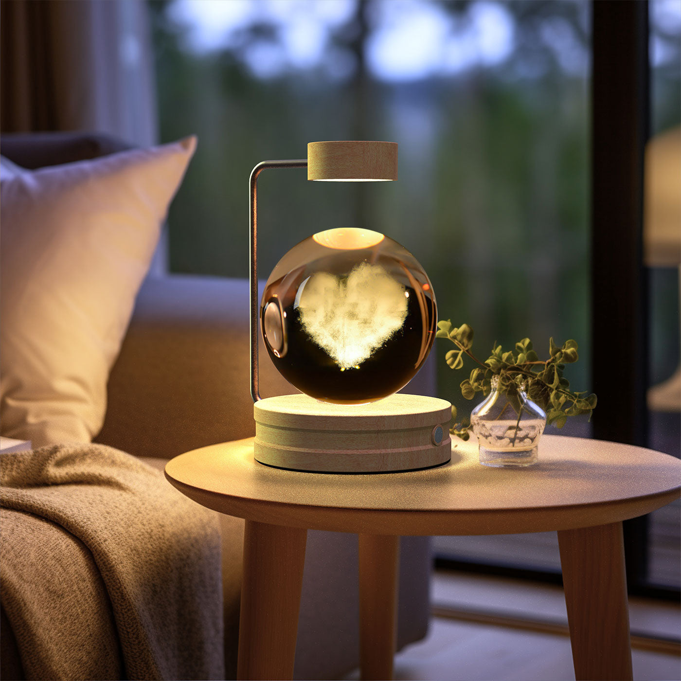 Crystal Ball Cosmic Dinosaur Indoor Night Light - USB Power Warm Cozy Bedside Light Perfect Gift Comforting Night Lamp - CozyWhims Love-Cloud-Light-wood