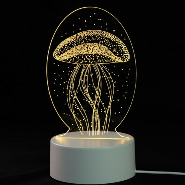 EnchantLight 3D LED Lamps - CozyWhims Jellyfish