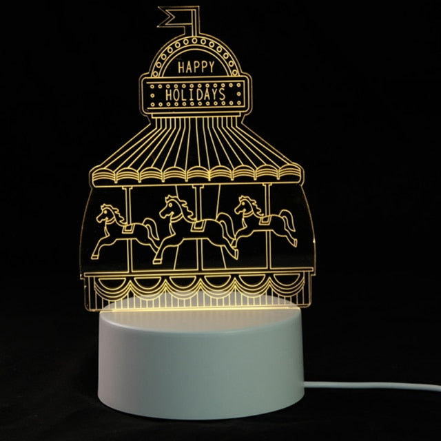 EnchantLight 3D LED Lamps - CozyWhims Merry-Go-Round