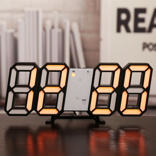 LED Digital Wall Clock - CozyWhims Yellow-light