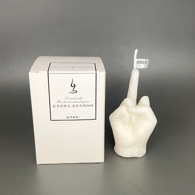 Middle Finger Shaped Scented Candles in - CozyWhims White