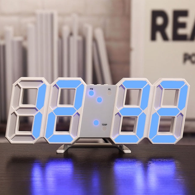 LED Digital Wall Clock - CozyWhims Light-Blue-light