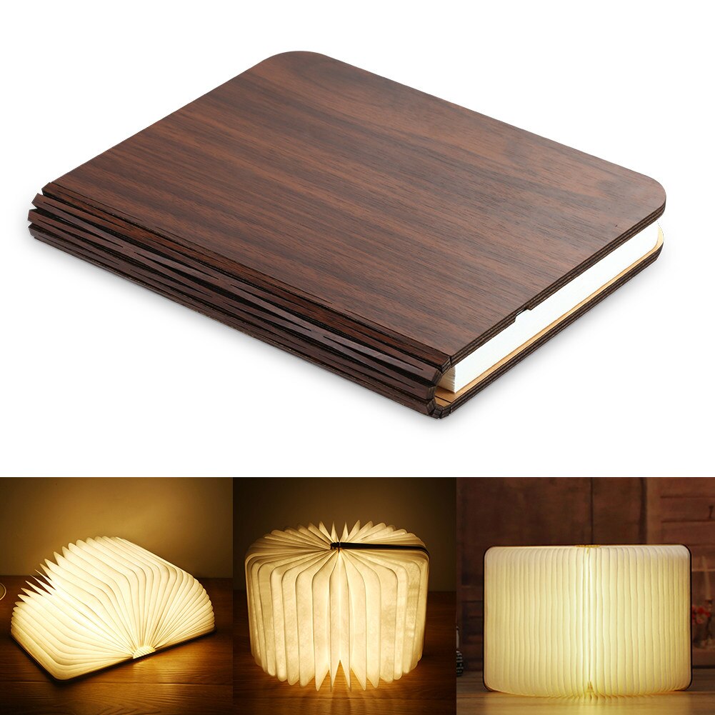 Wooden book lamp - CozyWhims Dark-Brown-S-10x8x2.5cm