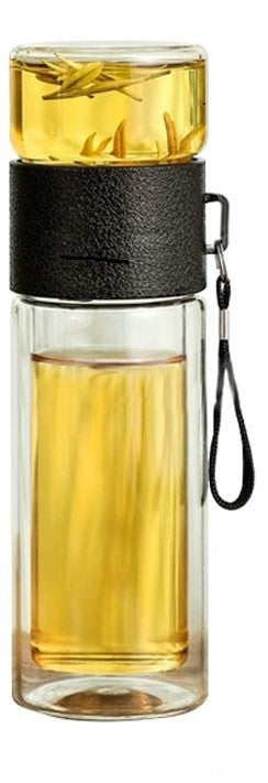 Portable Double Wall Thermal Bottle - CozyWhims Black-300ml