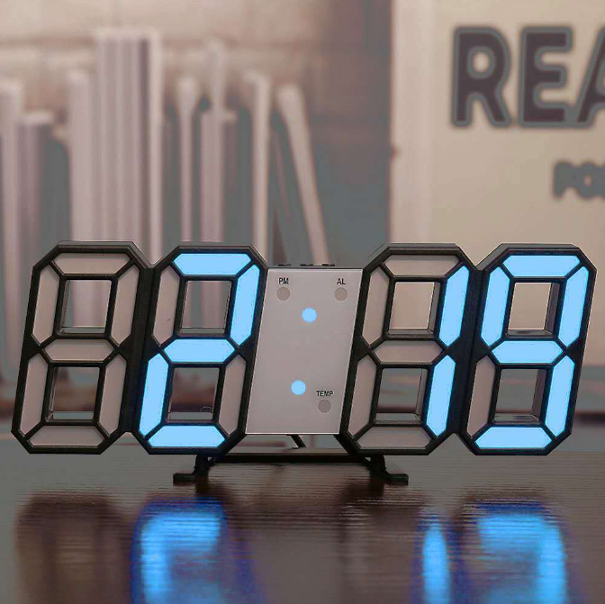 LED Digital Wall Clock - CozyWhims Blue-light-2