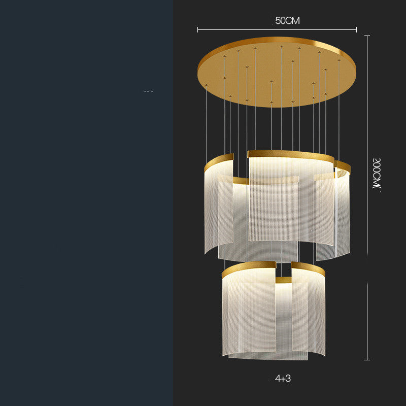 Villa Duplex Large Chandelier - CozyWhims 7heads-gold-Stepless-dimming