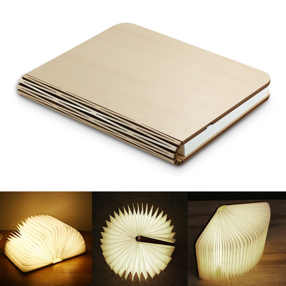 Wooden book lamp - CozyWhims Brown-L-21.5x17x2.5cm