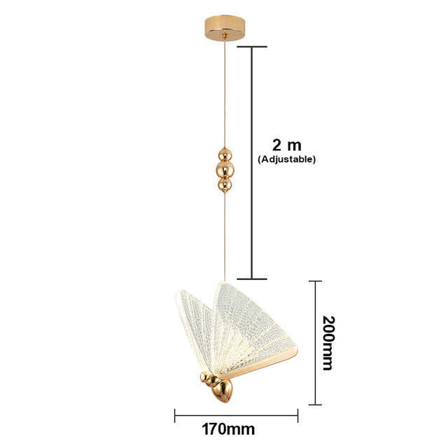 Light Luxury Modern Minimalist Creative Design Bar Butterfly Chandelier - CozyWhims Gold-170cm-neutral-light