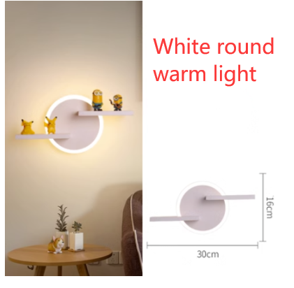 Minimalist art living room wall decoration lamps - CozyWhims White-round-warm-light