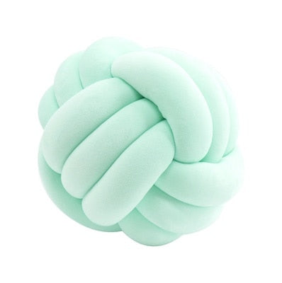 Knotted Ball Throw Pillow - CozyWhims Mint-Green-20X20cm