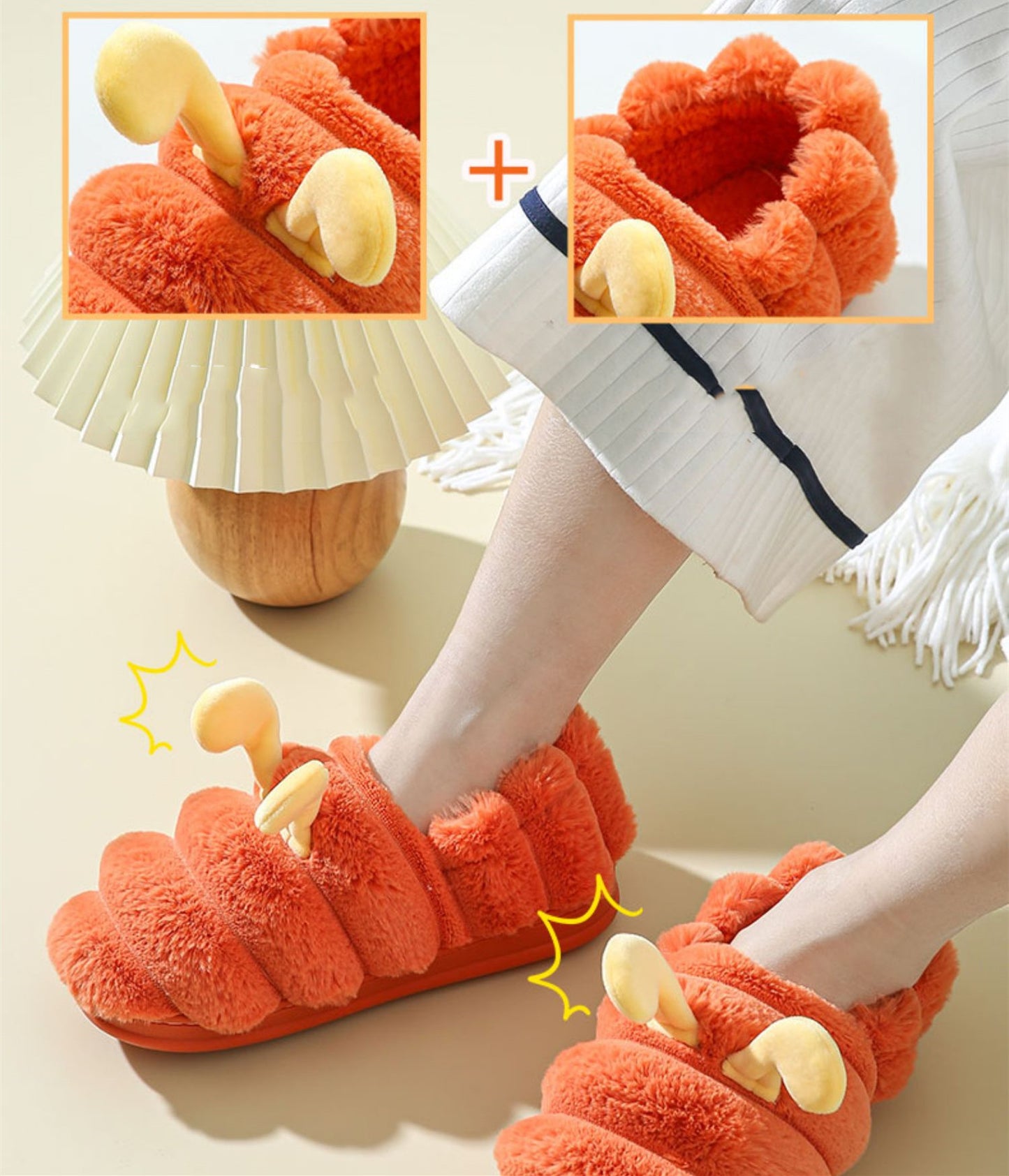 Women's Winter Bag And Home Warmth Cartoon Couple Anti Slip Cotton Slippers