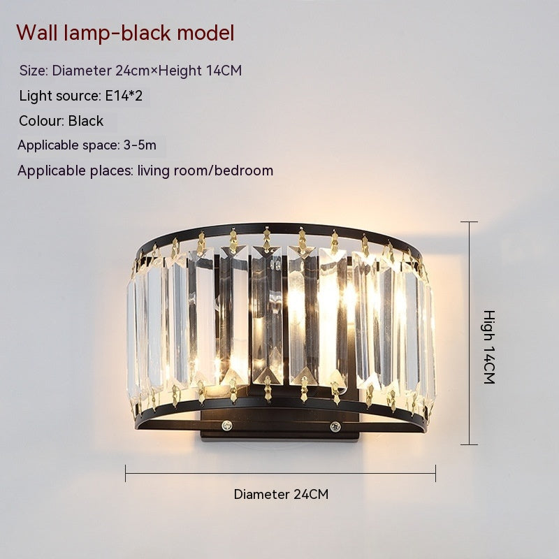 Crystal Cascade Wall Lamp - CozyWhims Three-Color-Light-Black