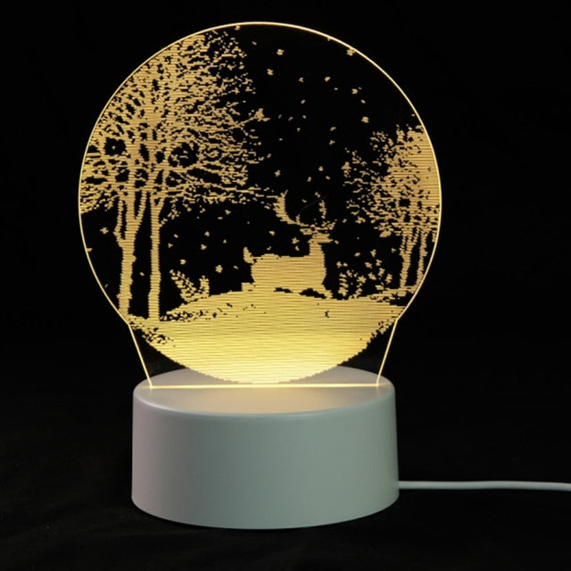 EnchantLight 3D LED Lamps - CozyWhims Deer-in-Snow