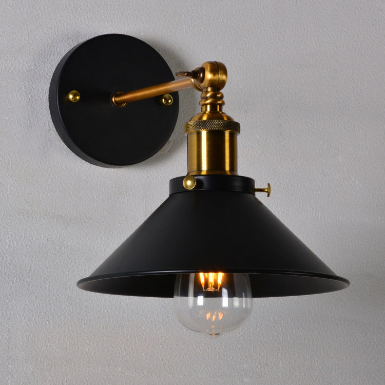 Retro horn creative wall lamp - CozyWhims Black-Without-bulb