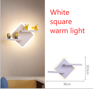 Minimalist art living room wall decoration lamps - CozyWhims White-square-warm-light