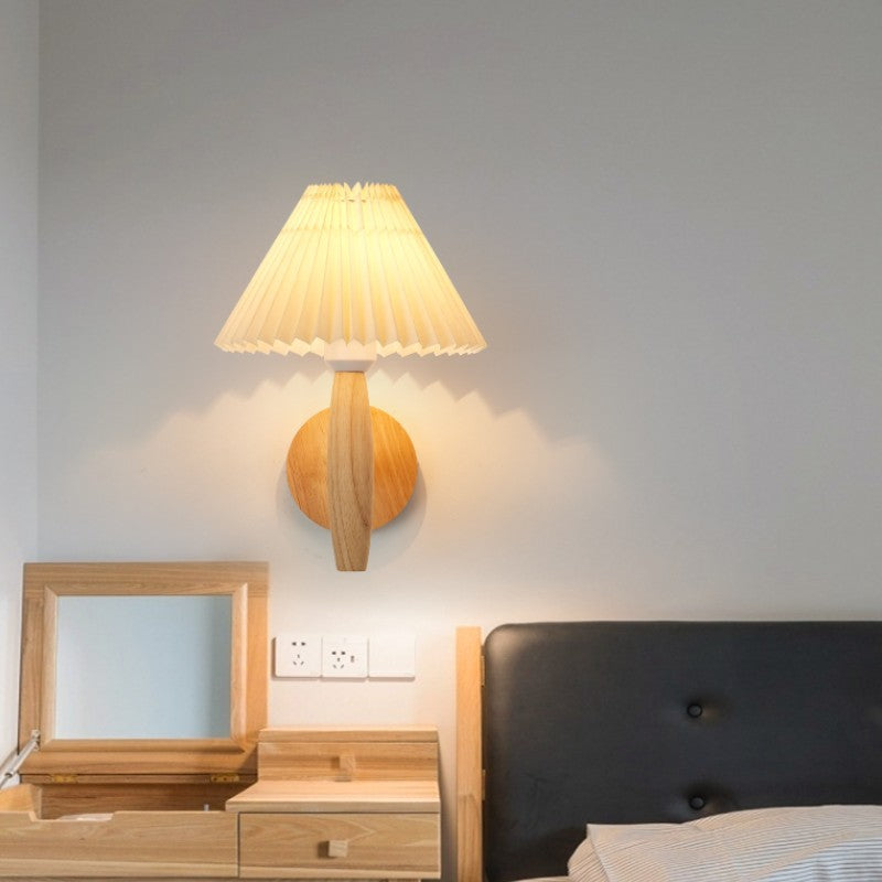 Modern Minimalist LED Pleated Umbrella Wall Lamp - CozyWhims 