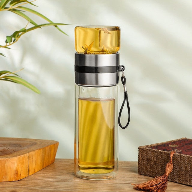 Portable Double Wall Thermal Bottle - CozyWhims Silver-300ml