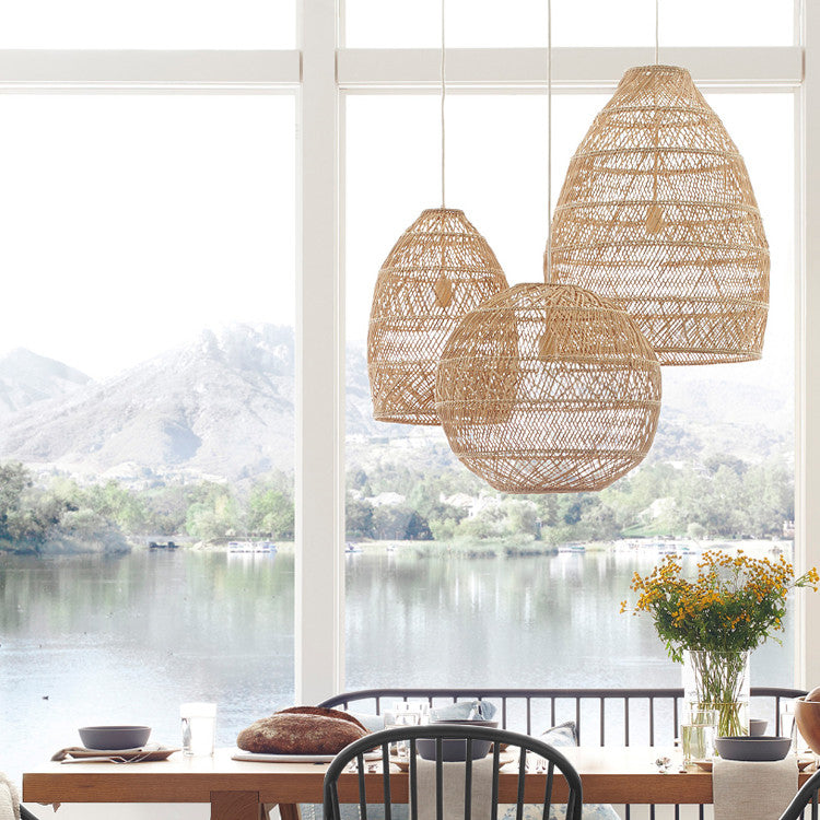 Zen Rattan Chandelier - CozyWhims 