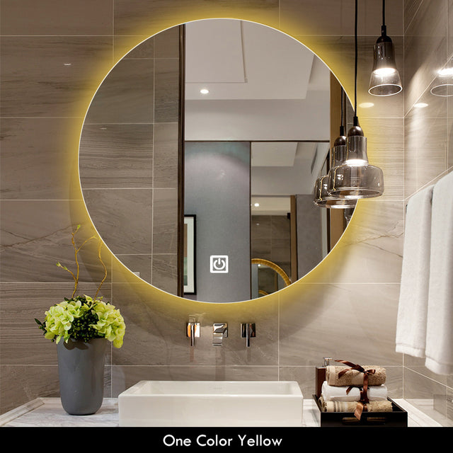 LED Bathroom Mirror - CozyWhims Yellow-LED-40x40cm