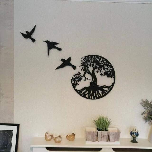 Decorative Iron Wall Art Wall Hanging - CozyWhims Black