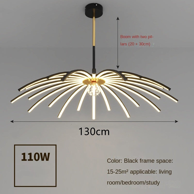 IronCraft Remote-Controlled LED Chandelier - CozyWhims Black-B-22heads-Tricolor-dimming