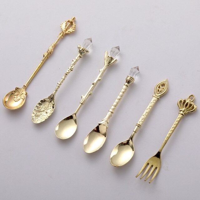 Vintage Dessert Royal Style  Cutlery Set - CozyWhims Gold