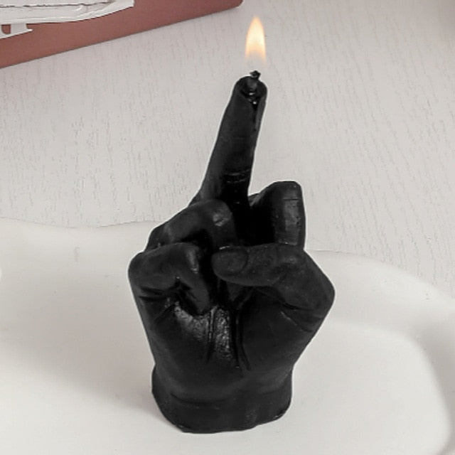 Middle Finger Shaped Scented Candles in - CozyWhims Black