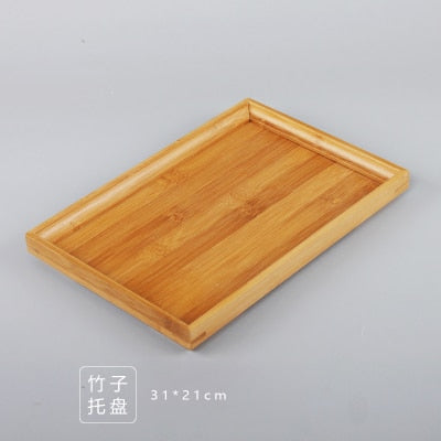 Nordic Matte Bathroom Accessories Set - CozyWhims Bamboo-tray