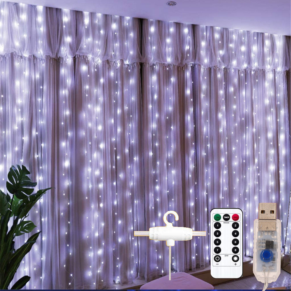 LED Curtain Lights with Remote Control for Room Decoration - Popular Starry Christmas Lights for Bedroom Setting - CozyWhims 