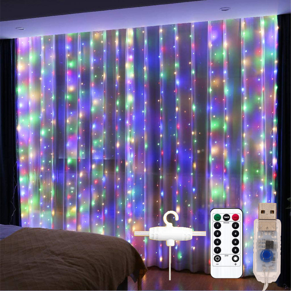 LED Curtain Lights with Remote Control for Room Decoration - Popular Starry Christmas Lights for Bedroom Setting - CozyWhims 