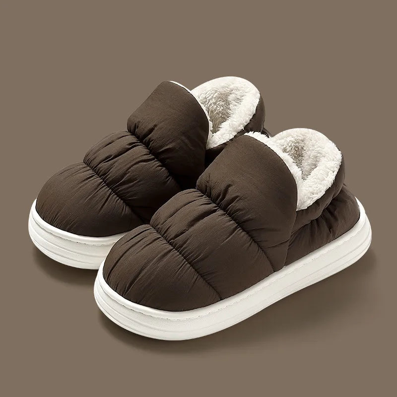 Thick Plush Unisex Flats by - CozyWhims Brown-40-41-Suggest-39-40