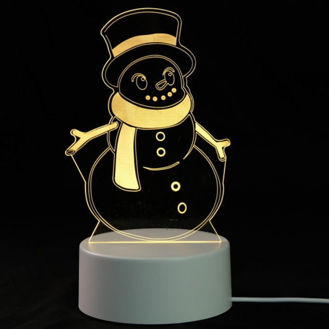 EnchantLight 3D LED Lamps - CozyWhims Snowman