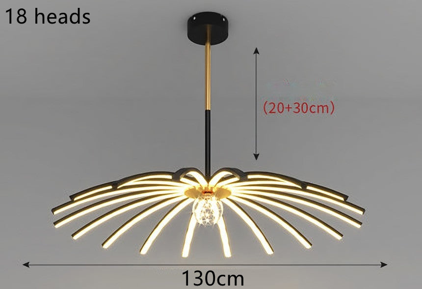 IronCraft Remote-Controlled LED Chandelier - CozyWhims Black-A-18heads-Tricolor-dimming