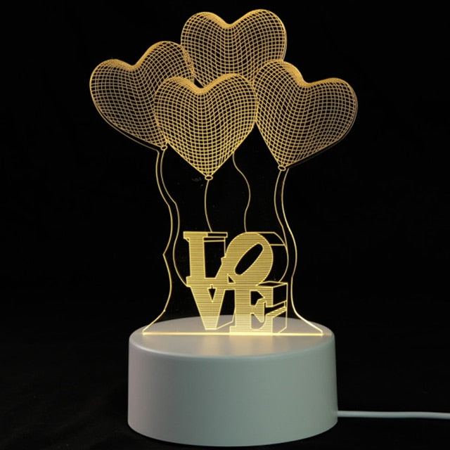 EnchantLight 3D LED Lamps - CozyWhims Balloon-love