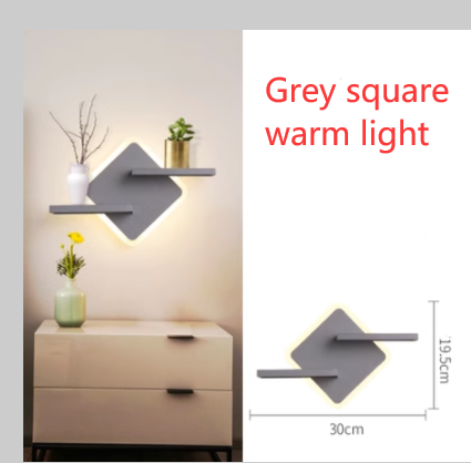 Minimalist art living room wall decoration lamps - CozyWhims Grey-square-warm-light