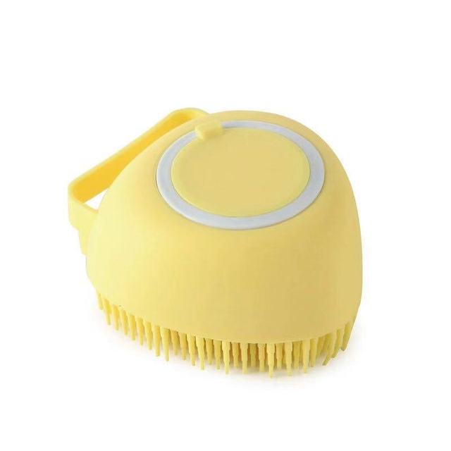 Pet Bathroom Massage Soft Brus - CozyWhims Heart-shaped-Yellow-As-the-pictures