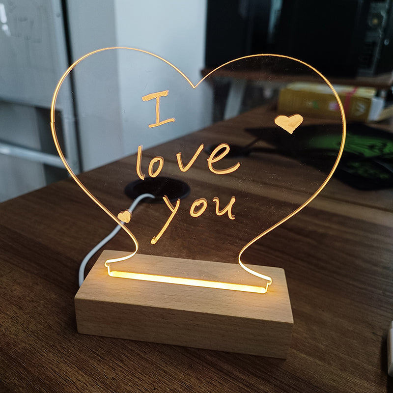 Creative Note Board Creative Led Night Light USB Message Board Holiday Light With Pen Gift For Children Girlfriend Decoration Night Lamp - CozyWhims 